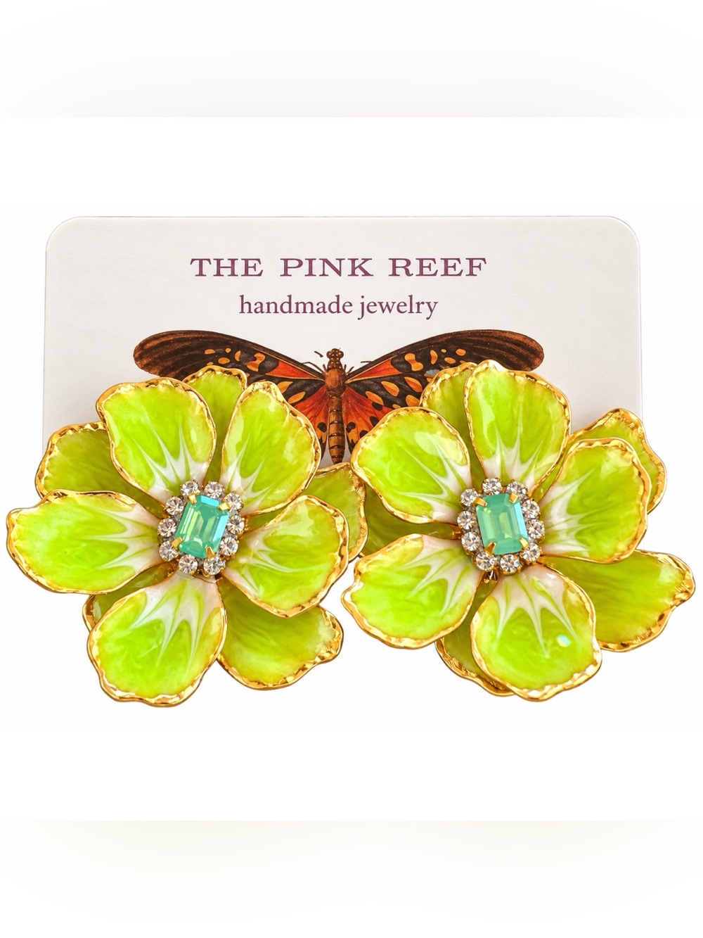 Anthropologie Pink Reef Earrings